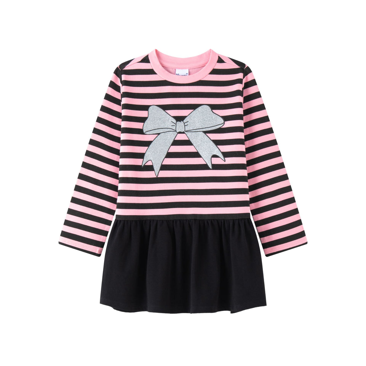 Vestido ni�a rayas de invierno - Newness 2023 - Frontal - Moda Infantil Chicle