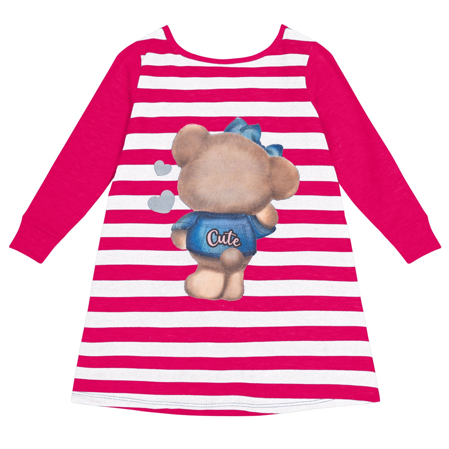 Vestido niña a rayas - Kyly invierno 2024 - Detalle 1 - Moda Infantil Chicle