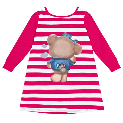 Vestido niña a rayas - Kyly invierno 2024 - Detalle 1 - Moda Infantil Chicle