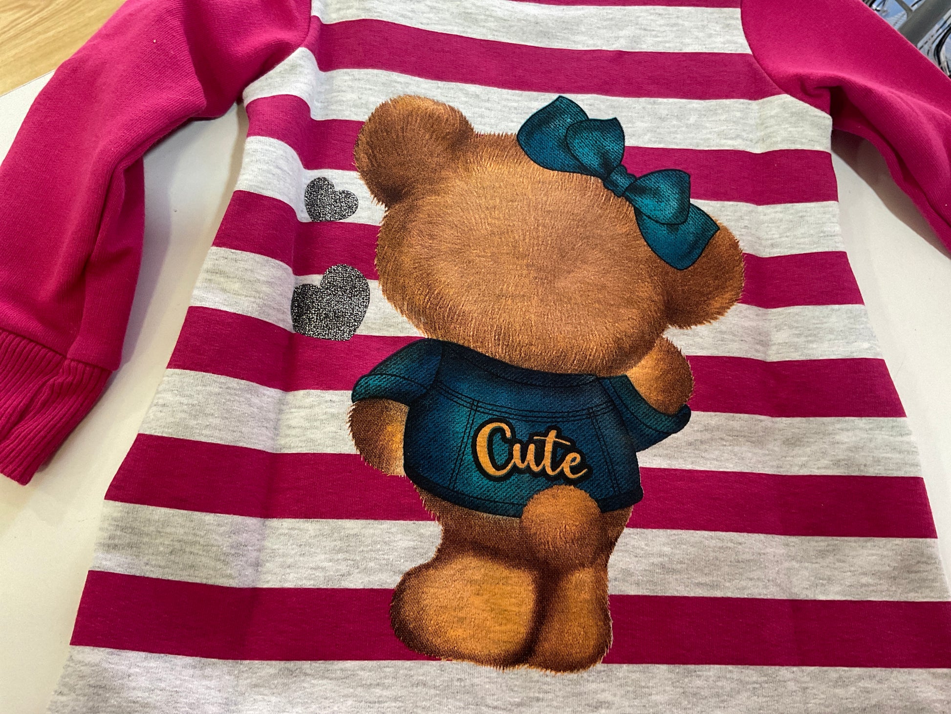Vestido niña a rayas - Kyly invierno 2024 - Detalle 3 - Moda Infantil Chicle