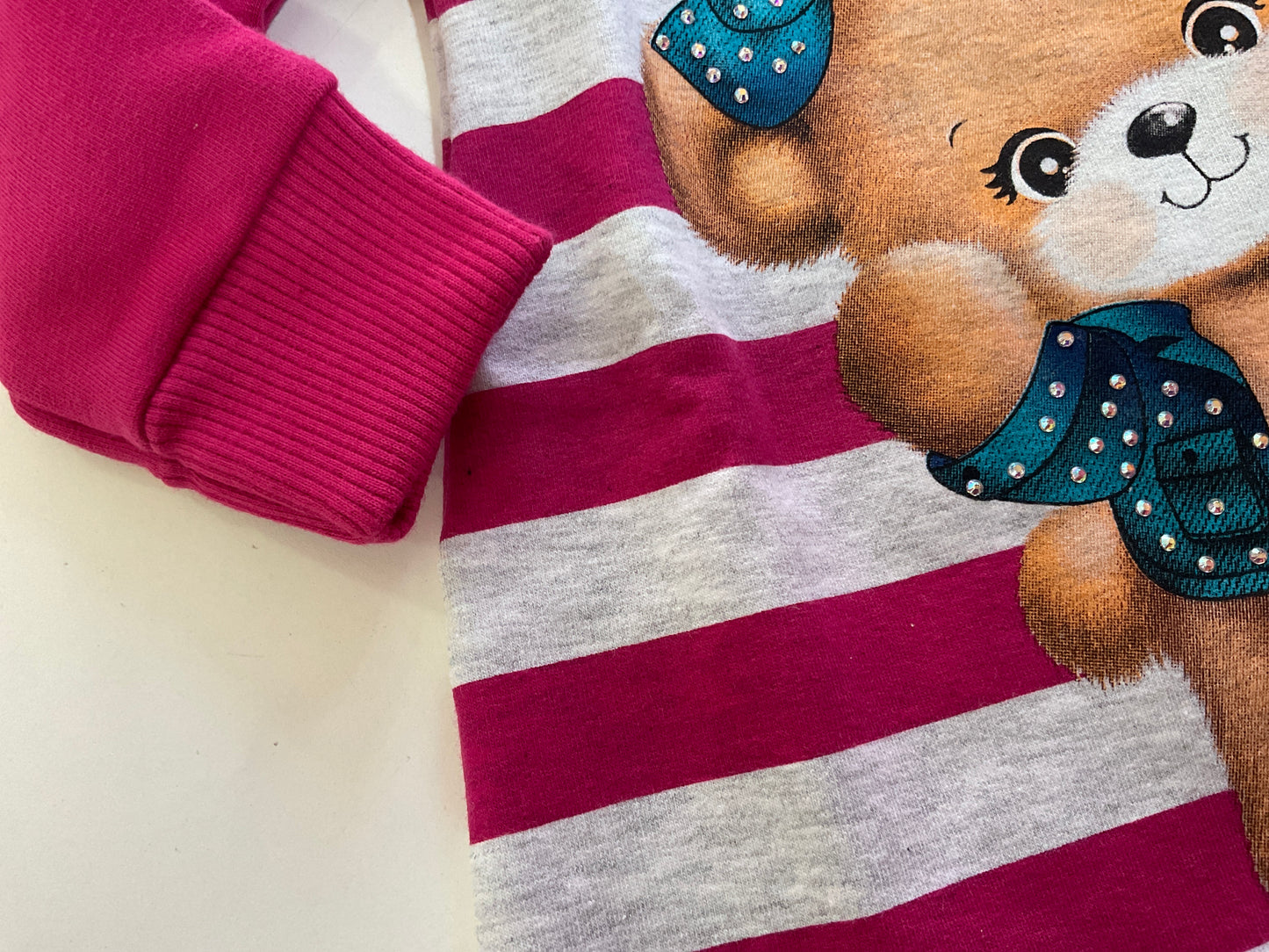 Vestido niña a rayas - Kyly invierno 2024 - Detalle 4 - Moda Infantil Chicle