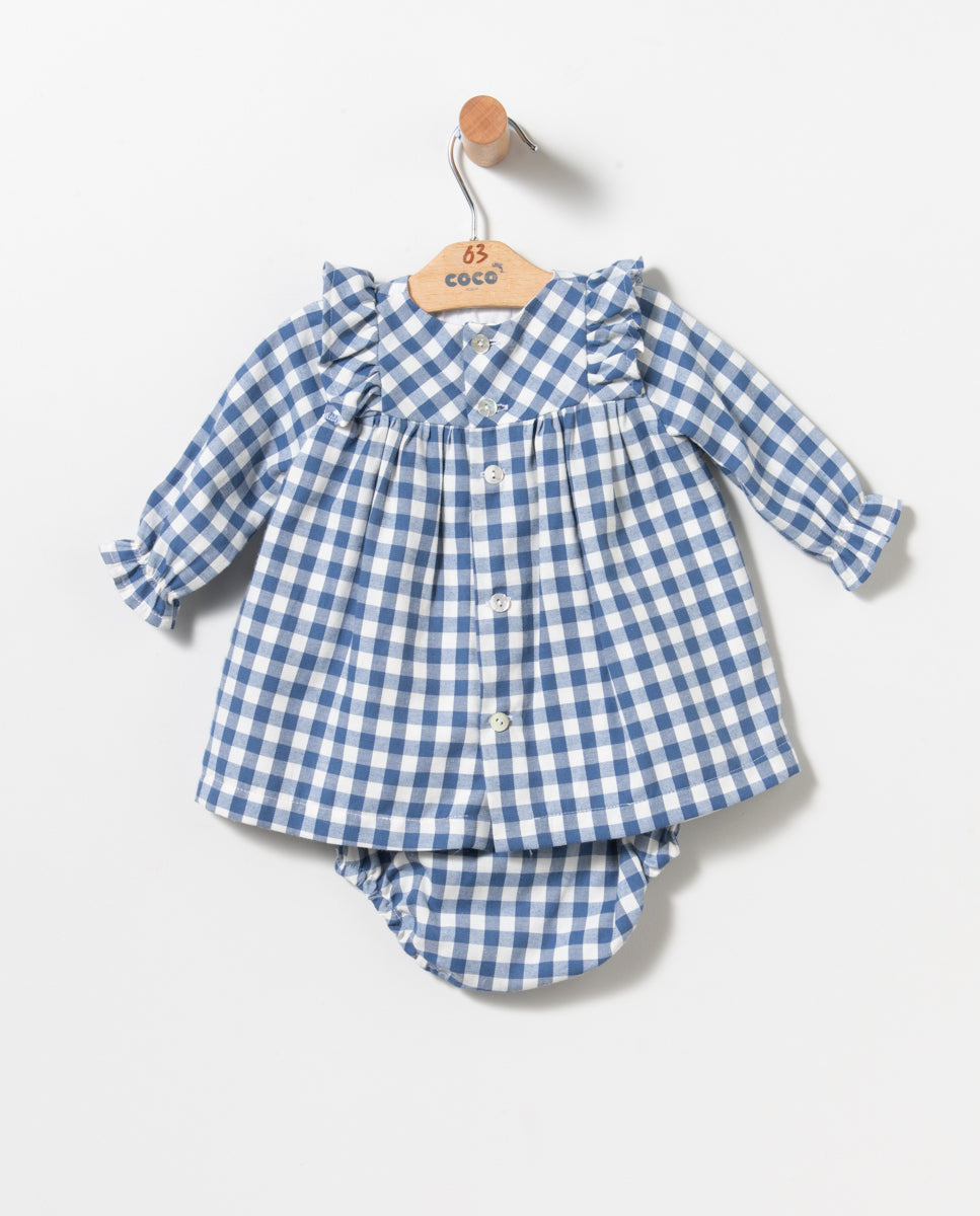 Vestido niña bebé vicky en blanco y azul - Coco Acqua - Detalle 7 - Moda Infantil Chicle