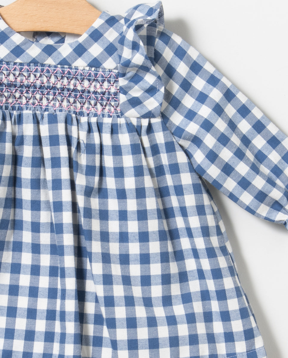 Vestido niña bebé vicky en blanco y azul - Coco Acqua - Detalle 8 - Moda Infantil Chicle