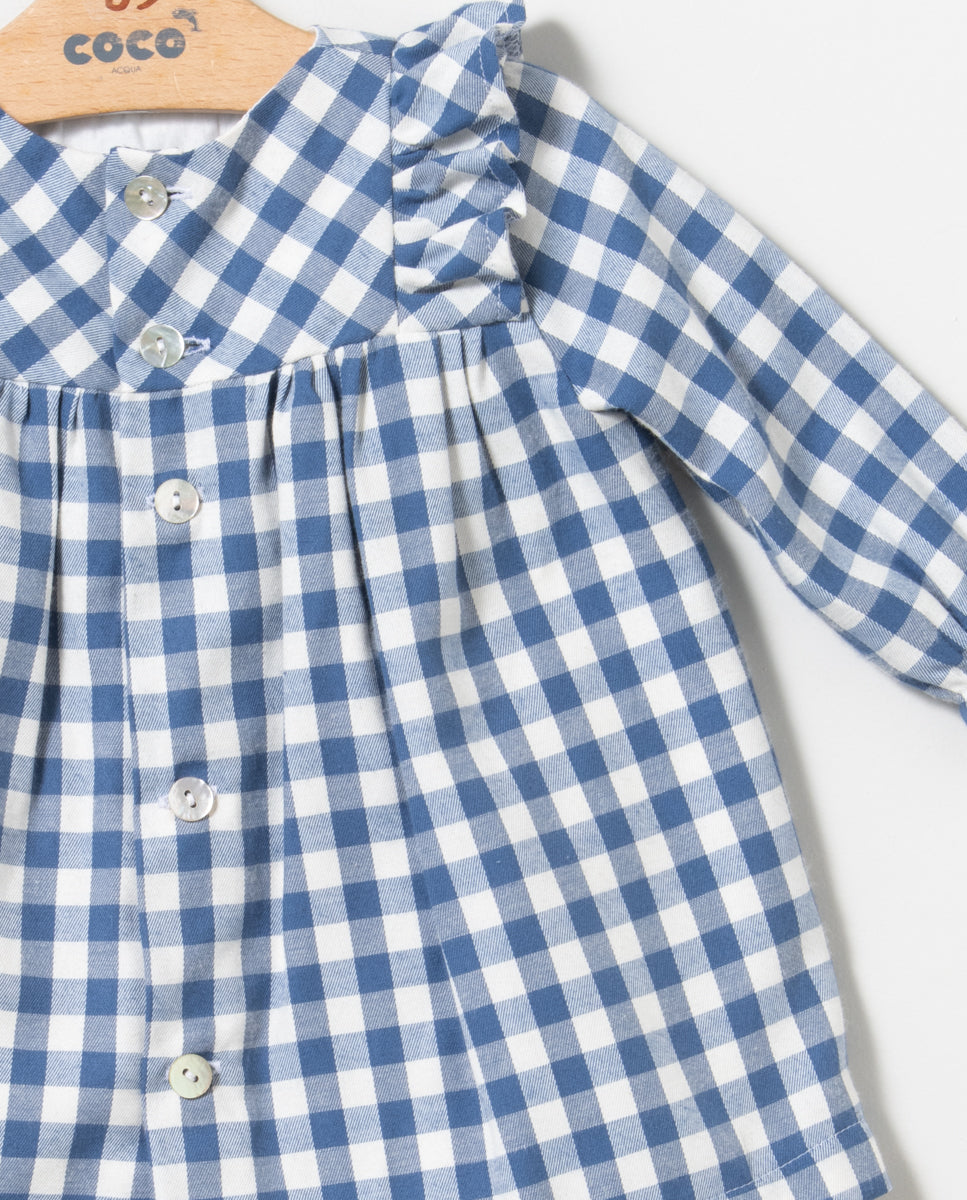 Vestido niña bebé vicky en blanco y azul - Coco Acqua - Detalle 9 - Moda Infantil Chicle