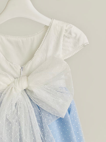 Vestido niña Celeste de tul - Coco Acqua 2025 Ceremonia - Detalle 3 - Moda Infantil Chicle