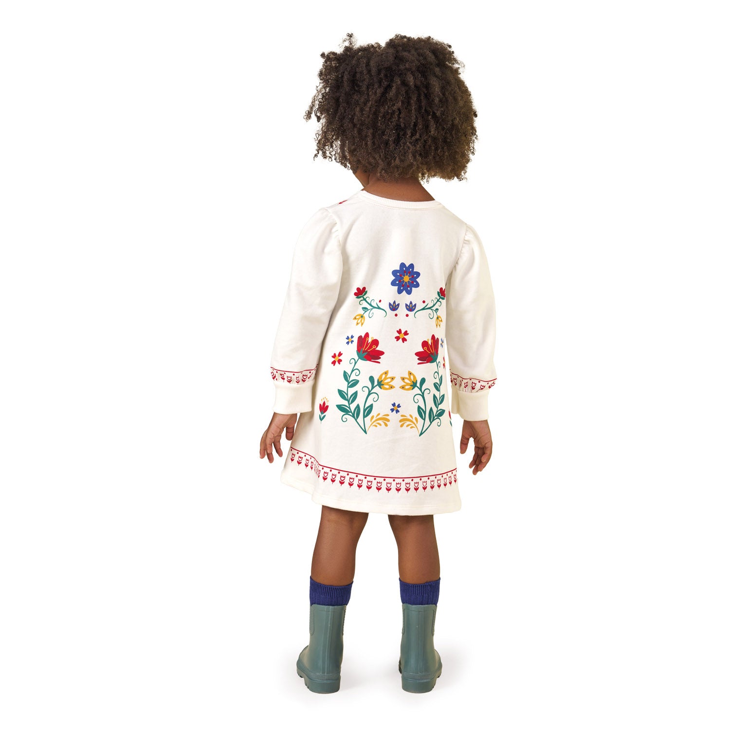 Vestido niña con estampado por delante y detrás - Kyly invierno 2024 - Detalle 2 - Moda Infantil Chicle