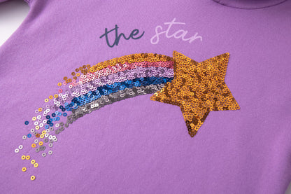 Vestido niña con estrella de Newness de invierno - Detalle 3 - Moda Infantil Chicle