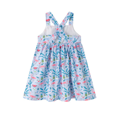 Vestido niña con tirantes cruzados primavera verano 2024 Newness - Detalle 1 - Moda Infantil Chicle