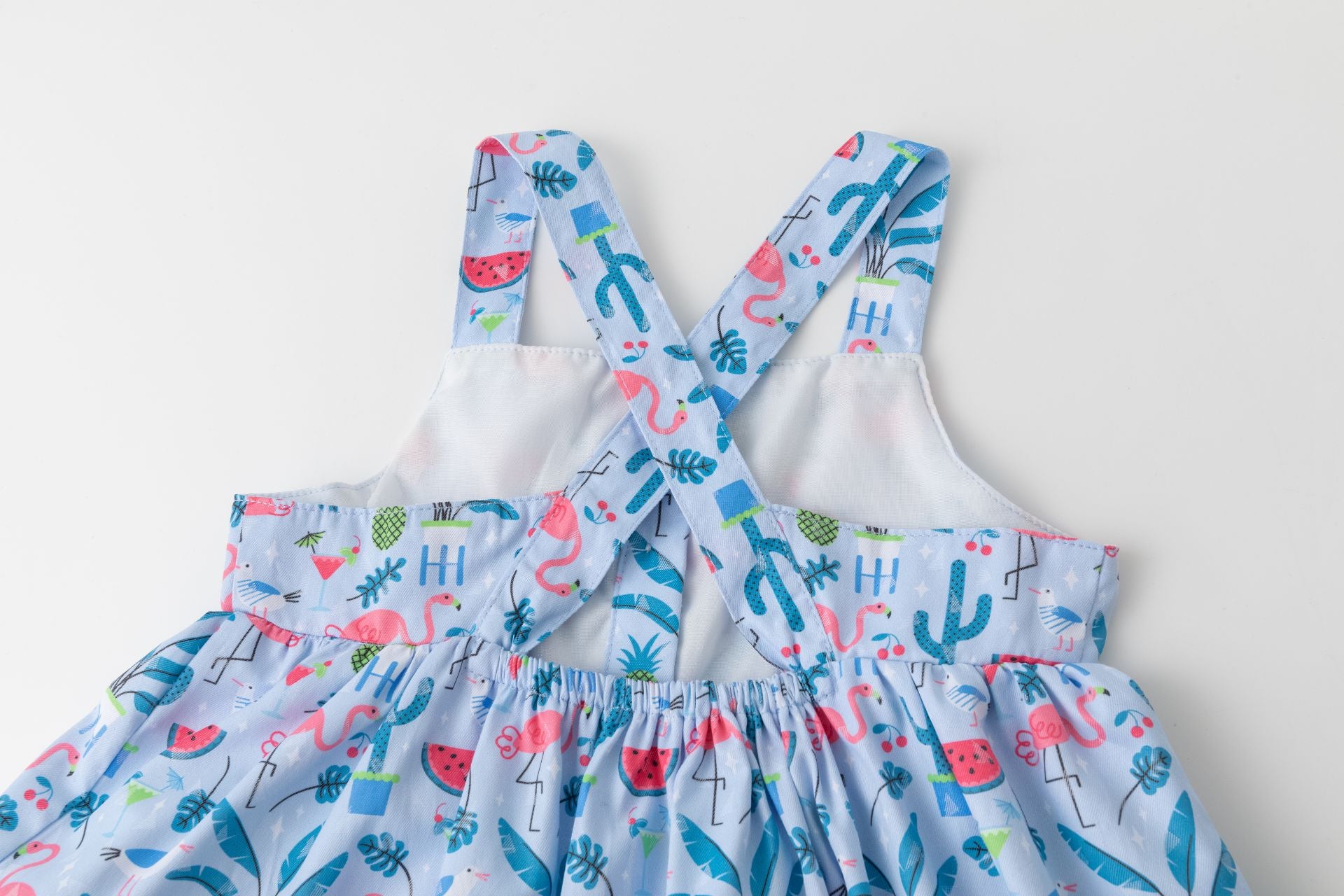 Vestido niña con tirantes cruzados primavera verano 2024 Newness - Detalle 6 - Moda Infantil Chicle
