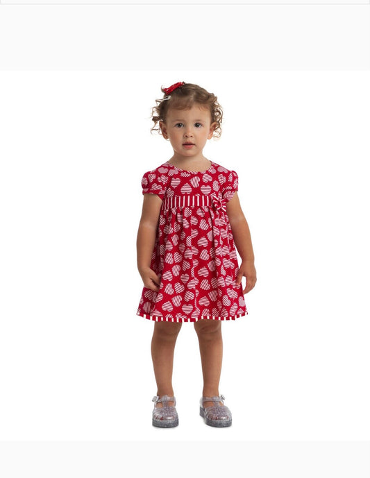 Vestido niña corazones rojos - Kyly - Frontal - Moda Infantil Chicle