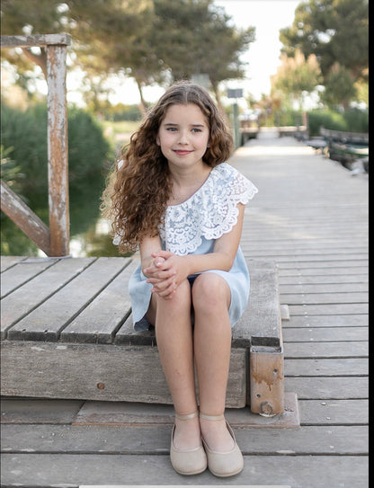 Vestido niña de Coco Acqua Colección 2024 - Detalle 1 - Moda Infantil Chicle