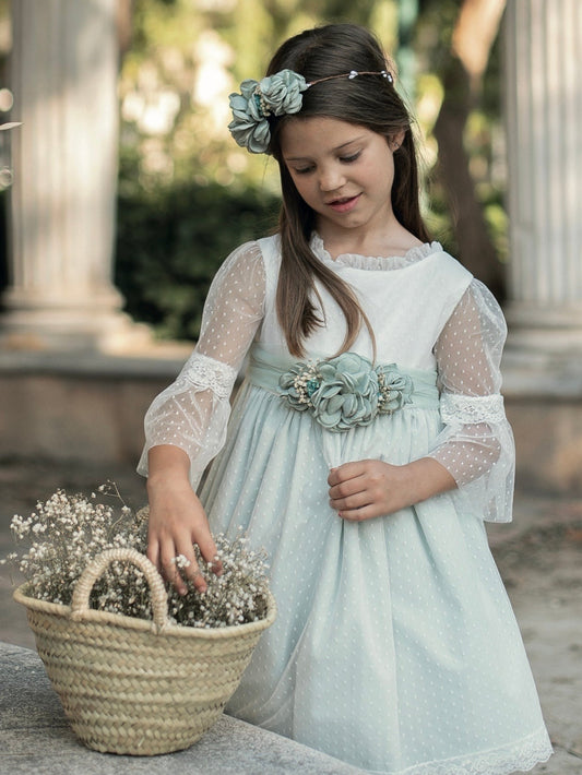 Vestido niña de primavera 2023 de Coco Acqua - Frontal - Moda Infantil Chicle