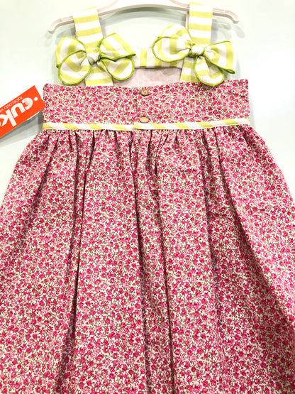 Vestido niña de tirantes con estampado de flores - Cuka verano 2024 - Detalle 1 - Moda Infantil Chicle