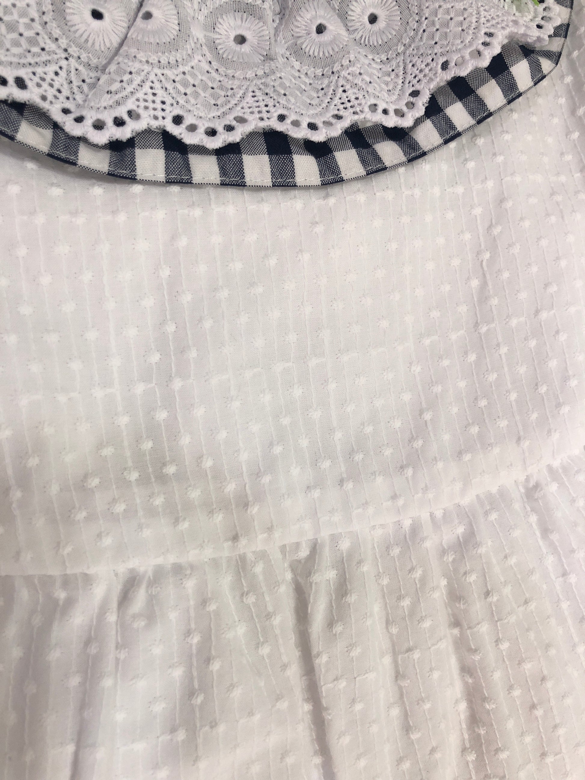 Vestido niña en blanco cuadro vichy - Nekenia - Detalle 2 - Moda Infantil Chicle