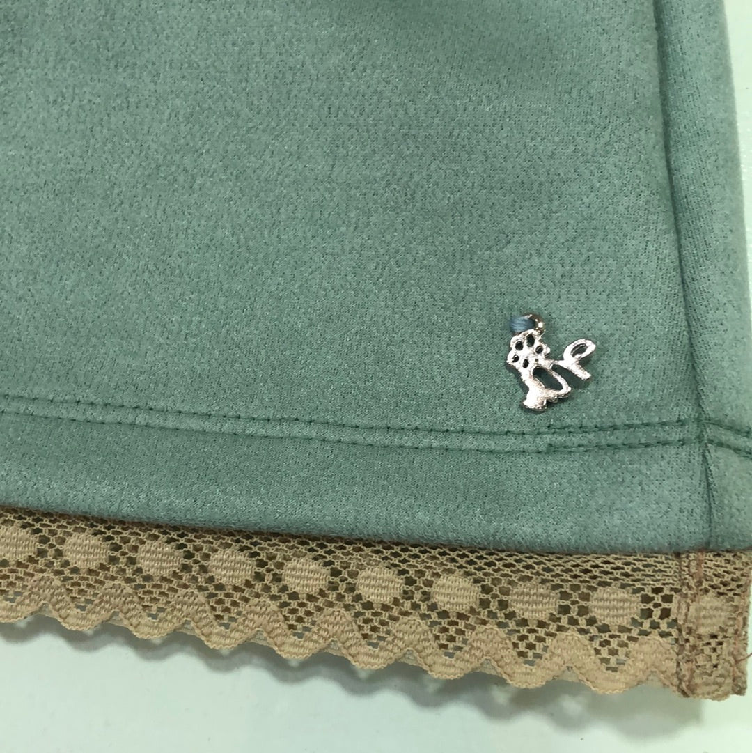 Vestido niña en verde agua invierno 2022 de Nekenia - Detalle 3 - Moda Infantil Chicle