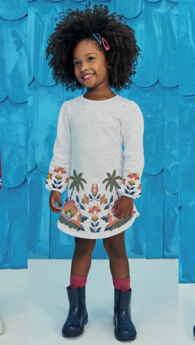 Vestido niña estampado - Kyly invierno 2024 - Detalle 1 - Moda Infantil Chicle