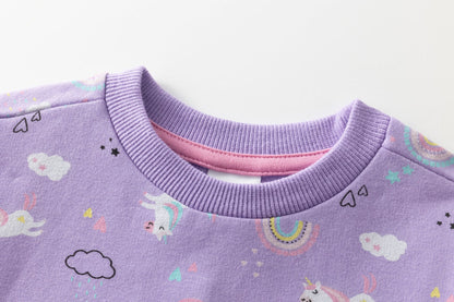 Vestido unicornio morado - Newness invierno 2024 - Detalle 3 - Moda Infantil Chicle