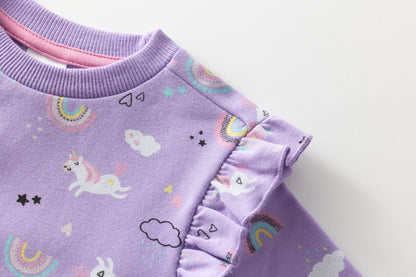 Vestido unicornio morado - Newness invierno 2024 - Detalle 4 - Moda Infantil Chicle